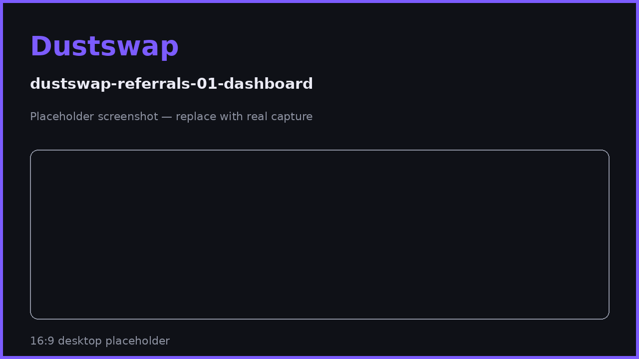 Referral card on the Profile showing the code, share link, and referral stats.